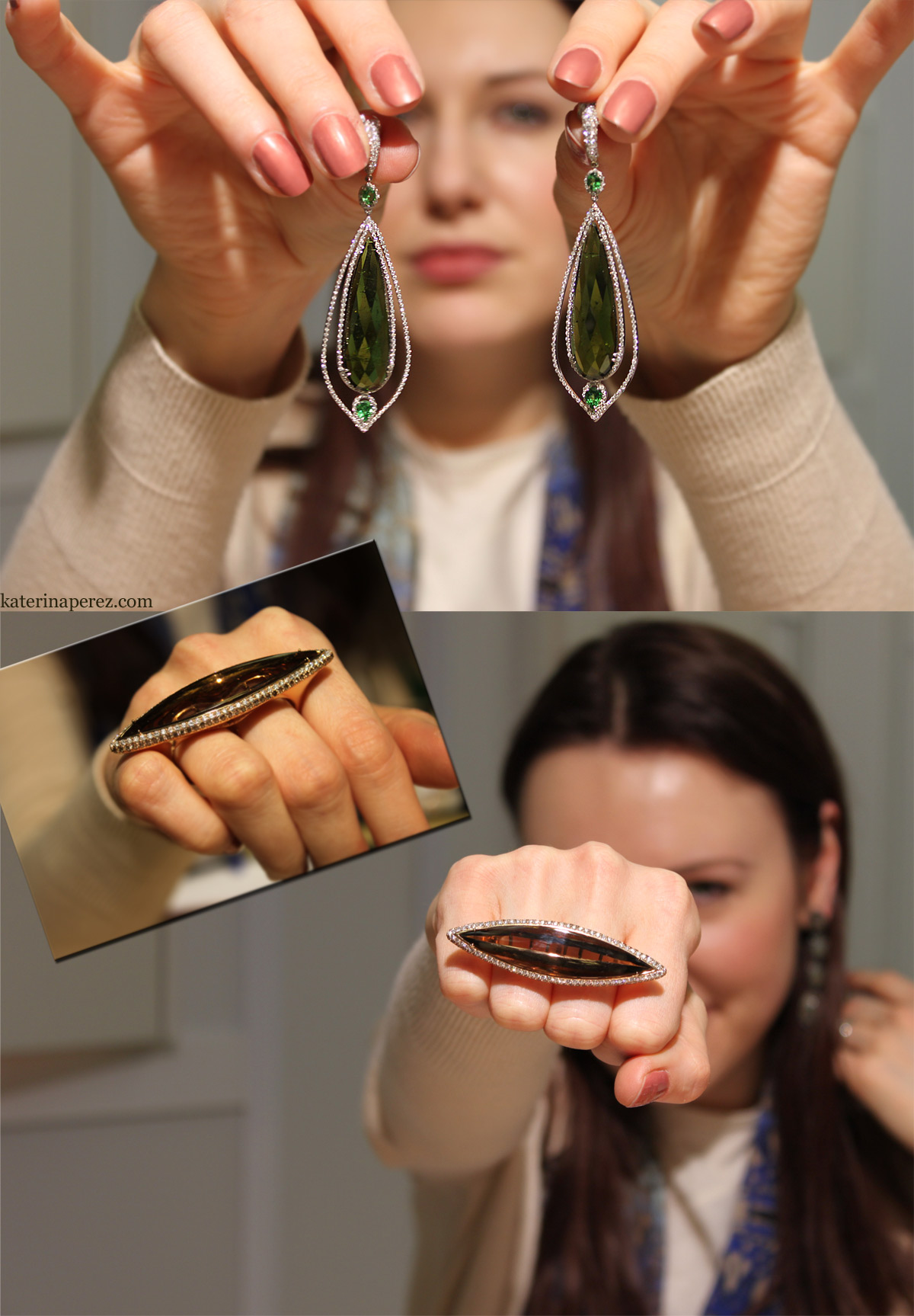 Inbar инбар серьги кольцо на два пальца базель 2014