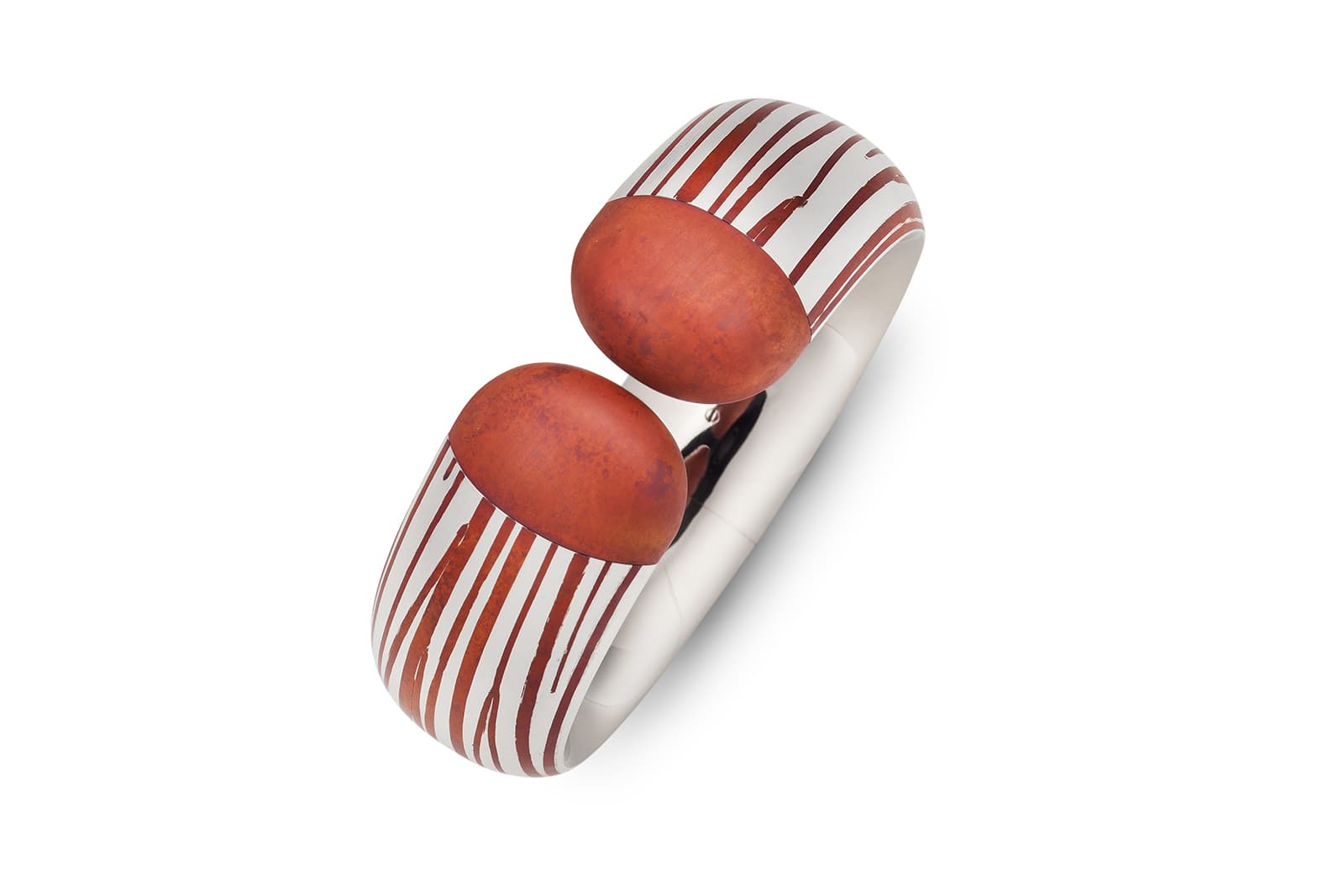 Hemmerle Harmony bangle in silver, copper and white gold 