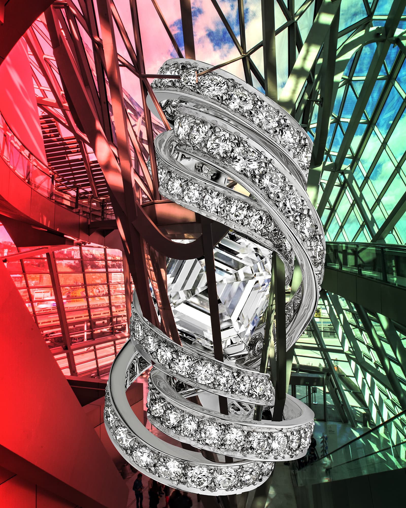 Chaumet Torsade de Chaumet ring with an asscher-cut diamond of 2.19 carats