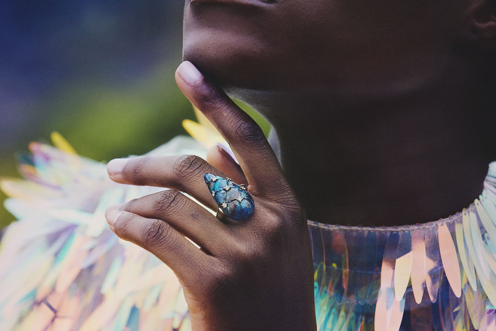 A model wears a ring from the debut 'The Mother of Mothers' collection by Susana Grau Batlle