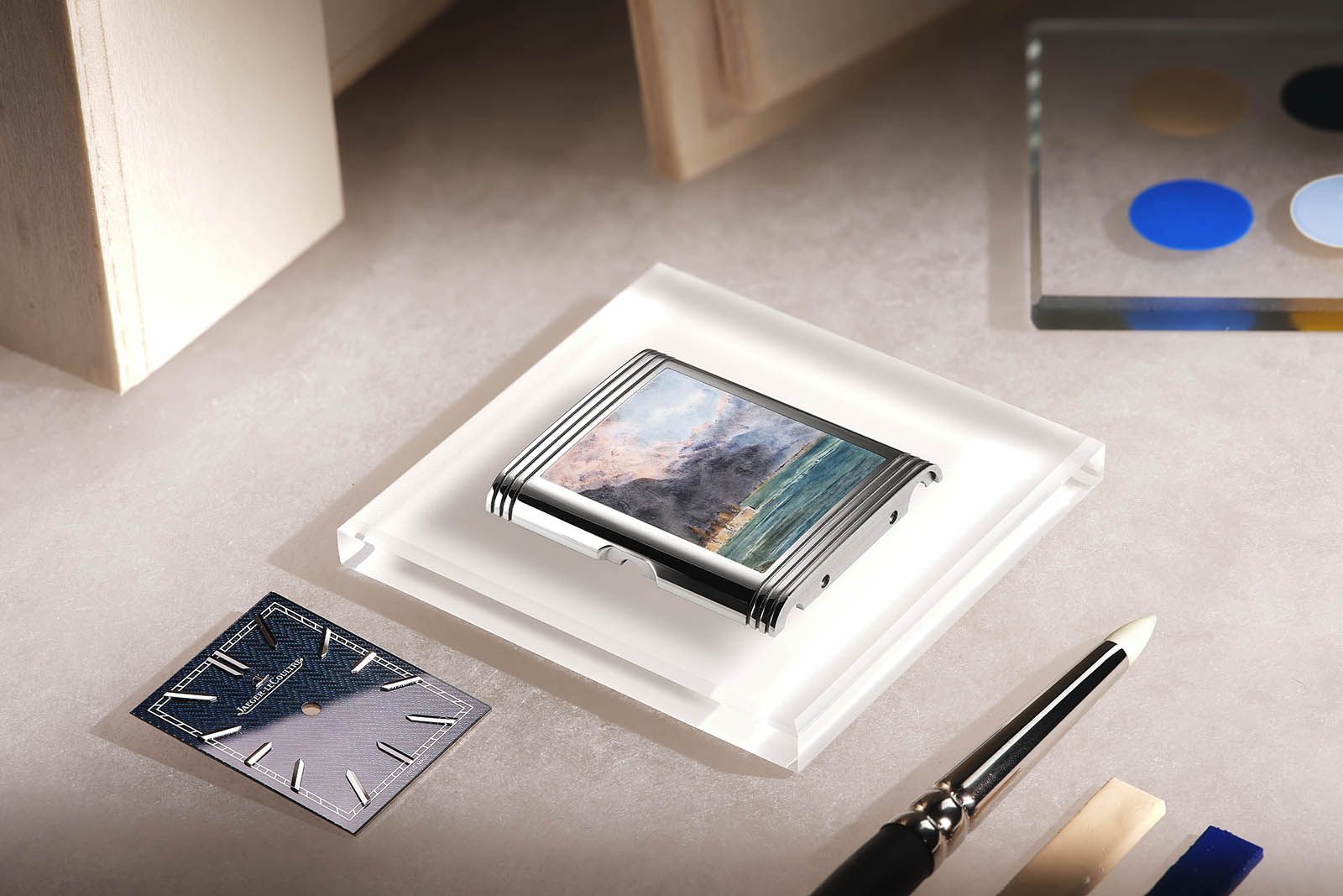 The Jaeger-LeCoultre Reverso Tribute Enamel Hidden Treasures watch with a miniature artwork on the case back  