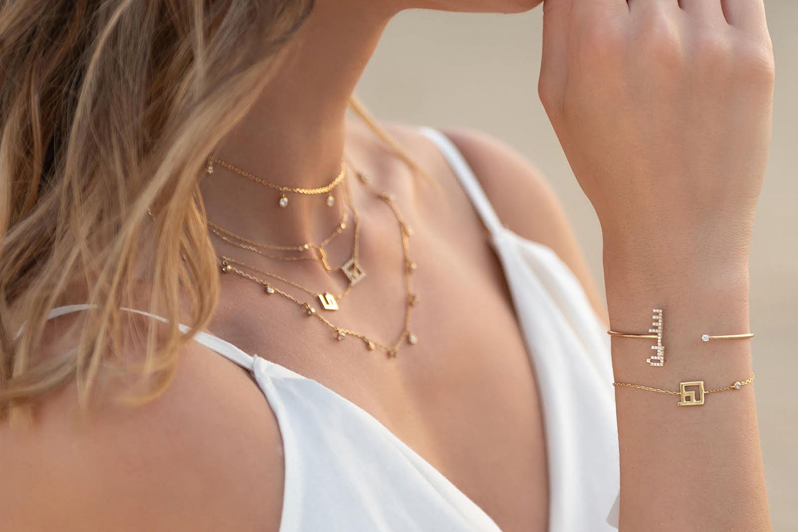 A more delicate take on the 'neck mess' trend at Yataghan Jewellery