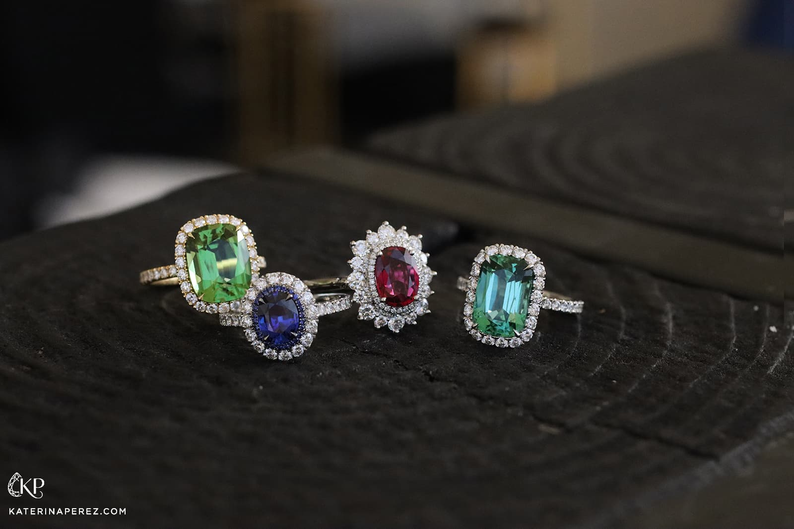 Coloured gemstone and diamond cocktail rings by Atelier Pino Spitaleri
