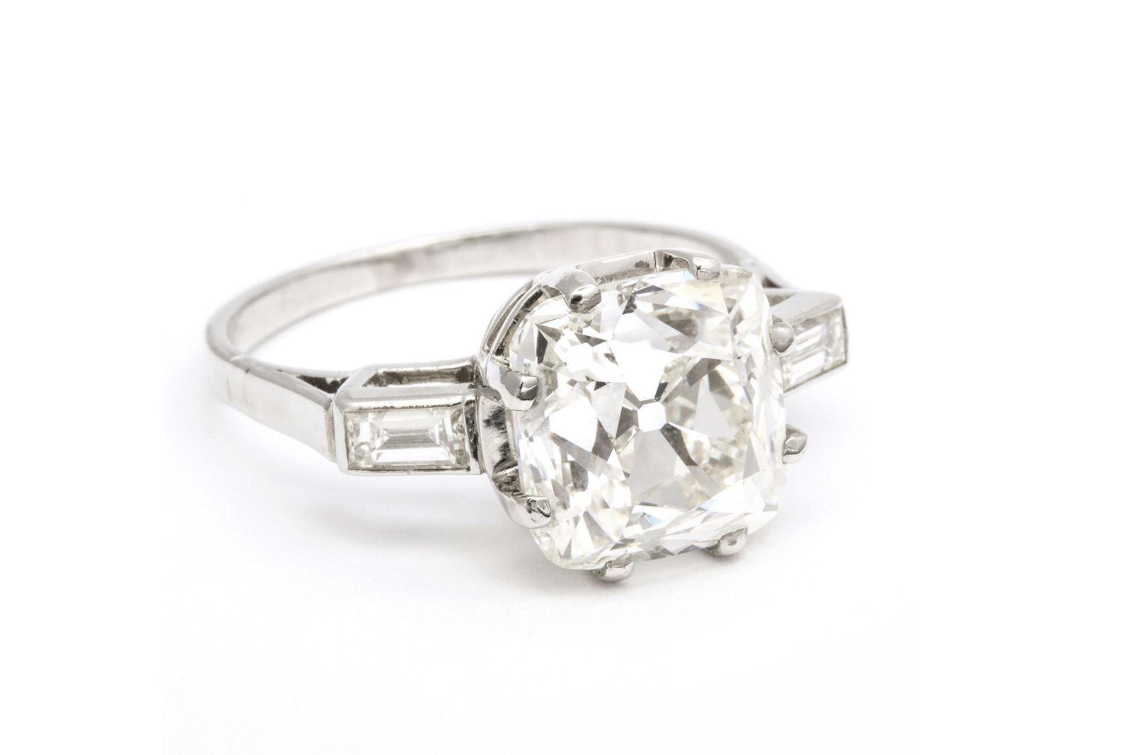 1950s Cushion Cut Diamond Engagement Ring A La Vieille Russie