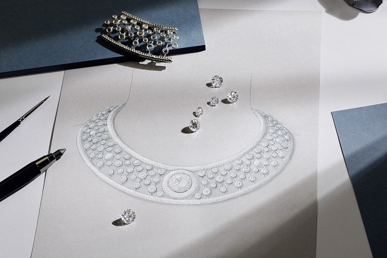 De Beers Atomique Collar necklace with 18.57cts - F - FL round brilliant diamond in the centre