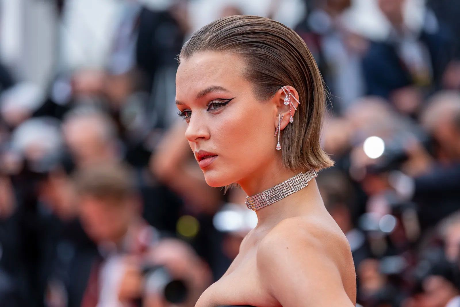 Josephine Skriver in Messika diamond jewellery at the Cannes Film Festival 2022