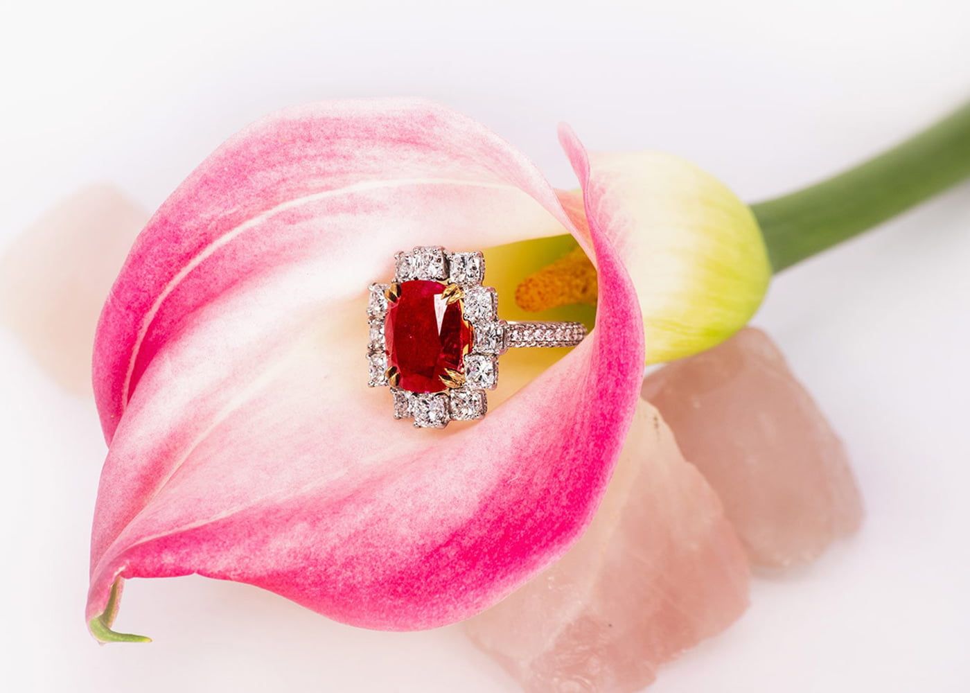 Qiu Fine Jewellery ruby and diamond ring