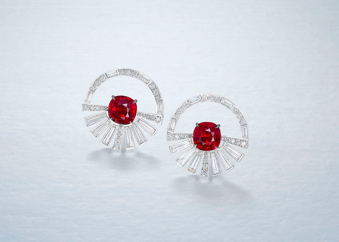 Ronald Abram ruby and diamond earrings