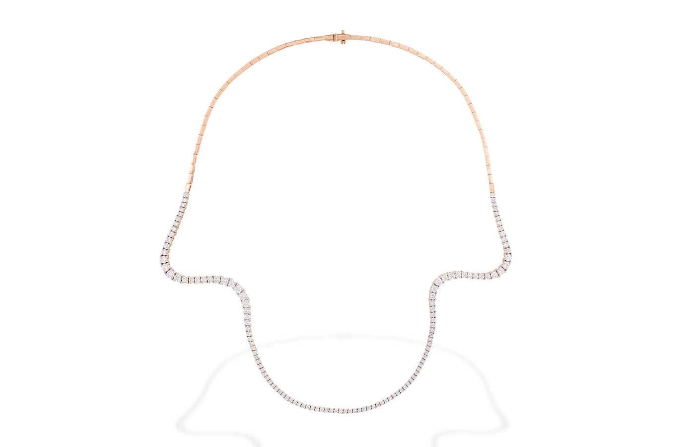 MARIE MAS Luminous Lines Aurora necklace in rose gold and diamond