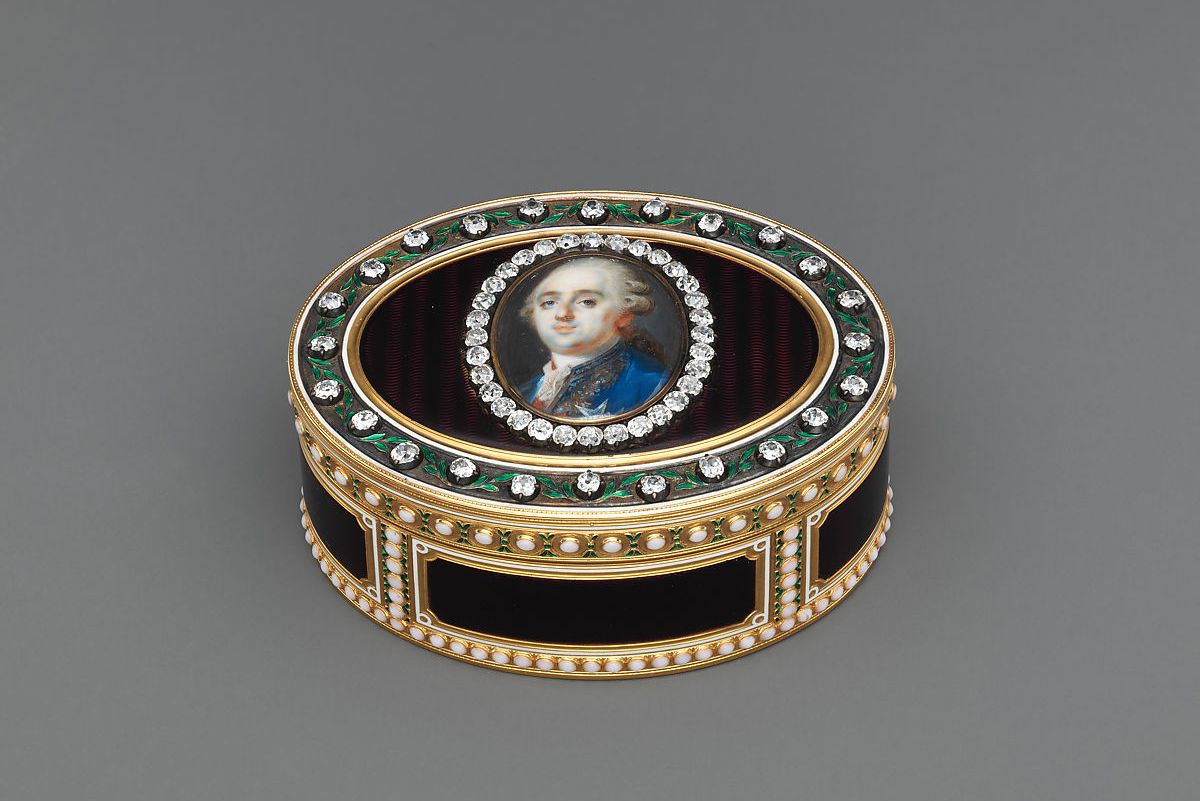 Snuffbox in Gold and Platinum with a portrait of Louis XVI (1754–1793), King of France, bequest of Edward C. Post, 1915