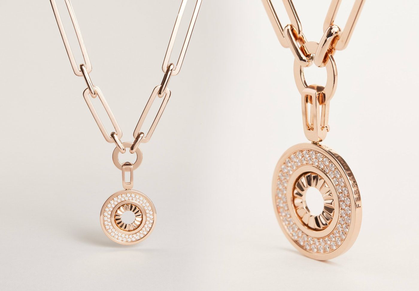 Ferrat Paris Persona Internal Ray necklace with diamonds in rose gold
