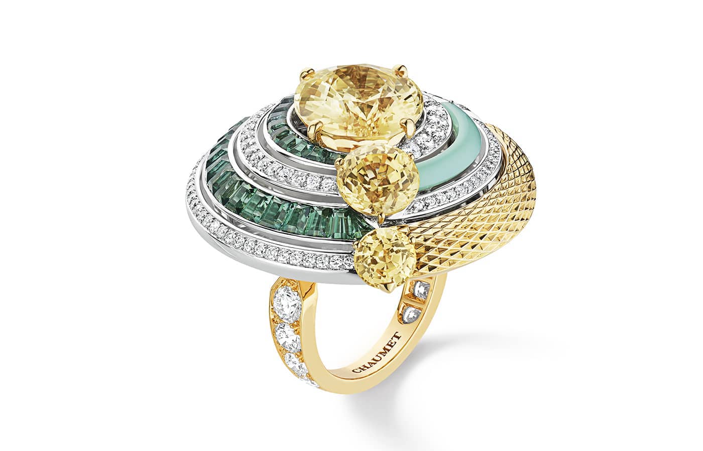 Vivienne Celebration Pendant, Yellow Gold, White Gold, Titanium, Diamonds  and Colored Gemstones - Jewelry - Categories