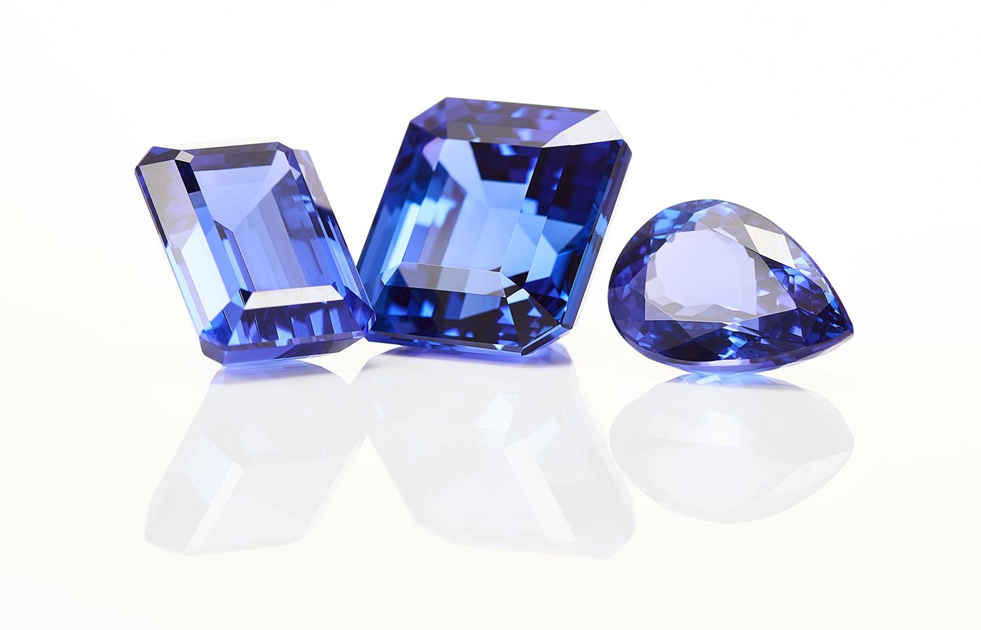 A selection of fine tanzanites from Constantin Wild