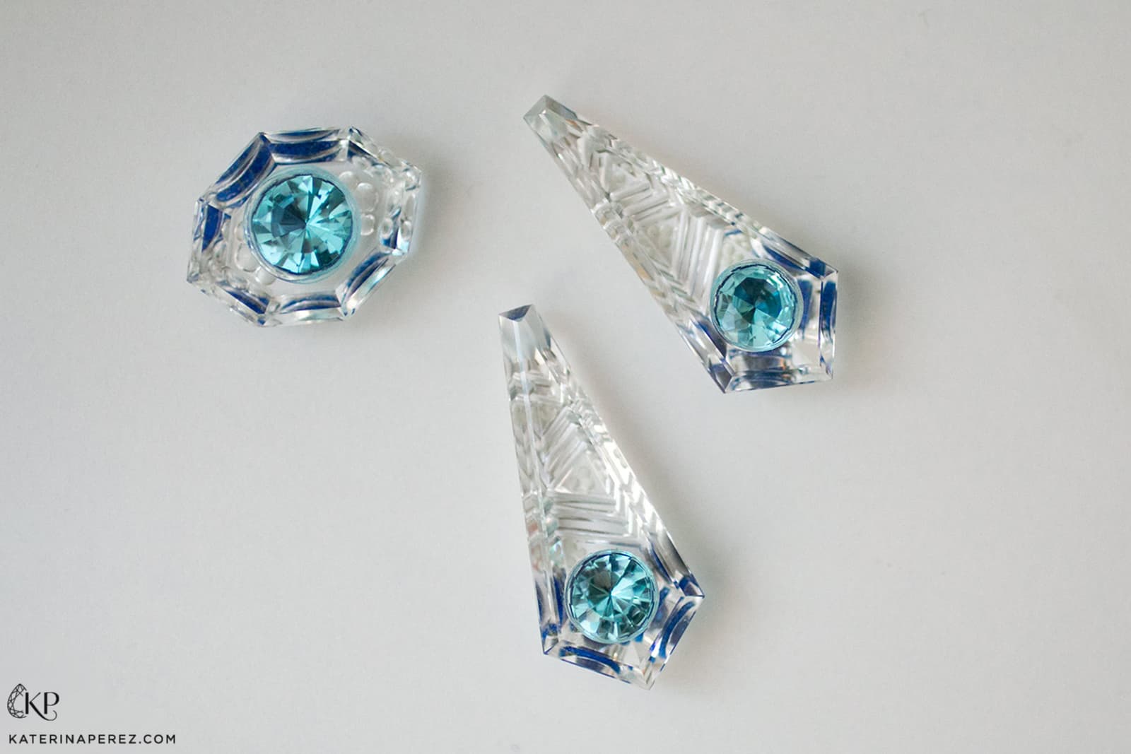 Fredh Jhones pieces in aquamarine and rock crystal
