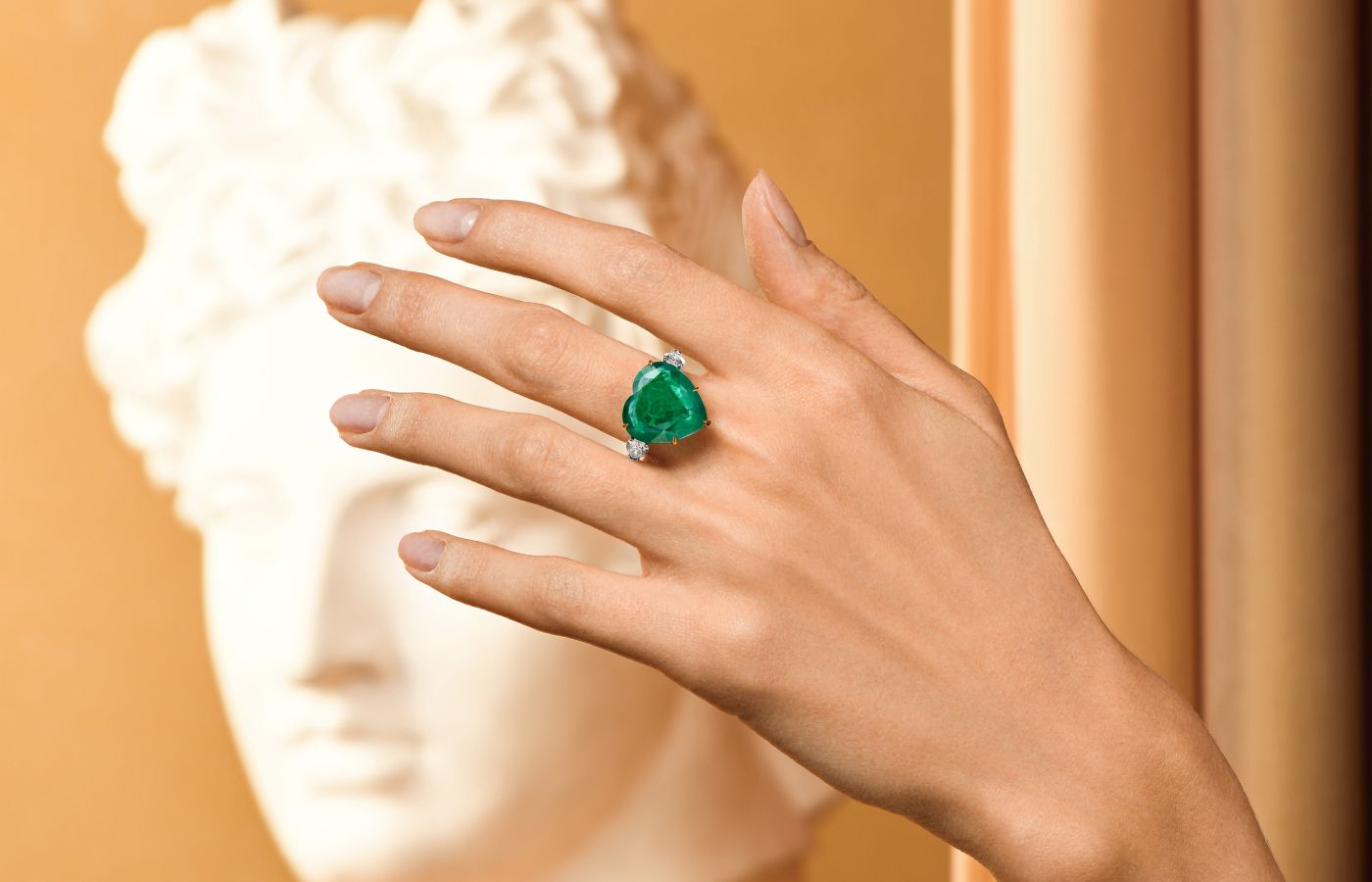 Parure Atelier High Jewellery ring featuring a 10.71-ct Zambian emerald and diamonds