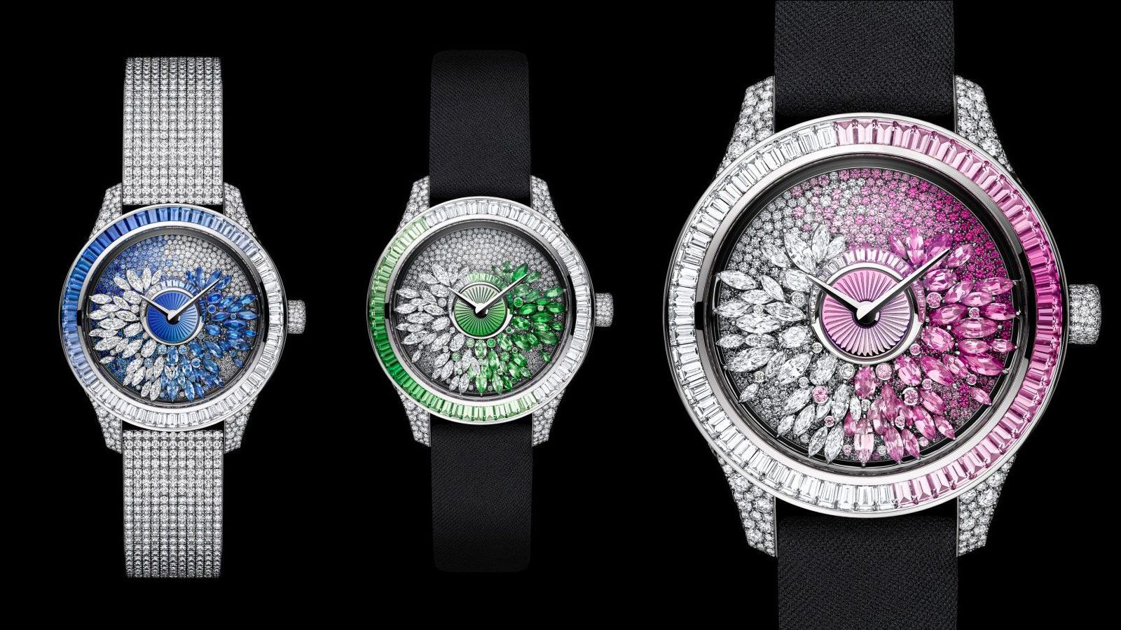 The Dior Grand Bal Tie & Dye comes in three colourways - blue sapphire, pink sapphire and green tsavorite