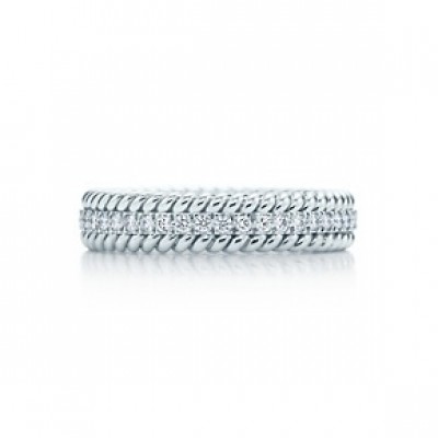 Tiffany&Co Shlumberger Rope band in White Gold and Diamonds