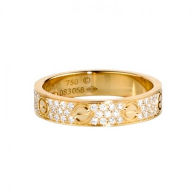 Cartier LOVE pave diamonds band in yellow gold