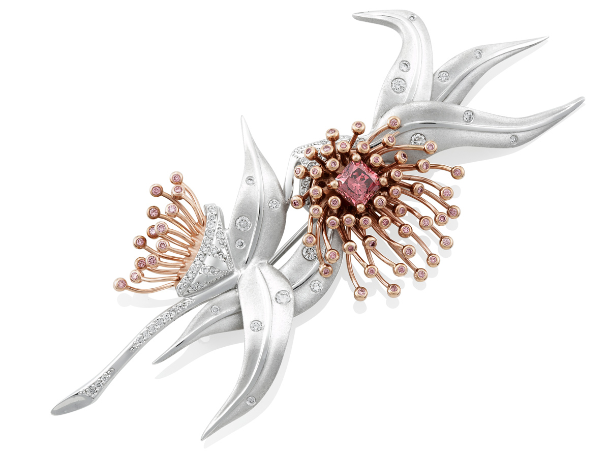 The Diamond Jubilee Blossom Brooch by Mondial Pink Diamond Atelier