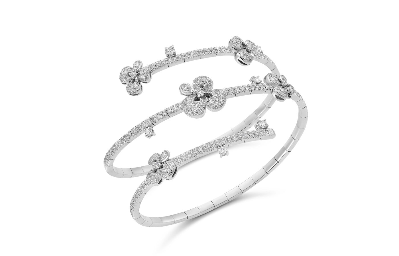 Miseno Ischia flexi-cuff bracelet with 3.73 carats of white diamonds 