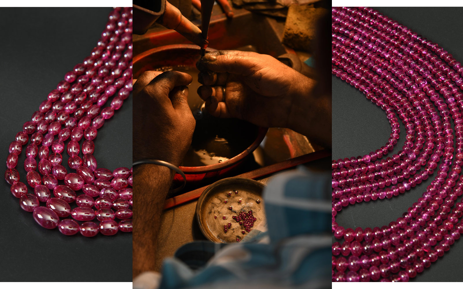 Ruby beads 'in the making' at Minehaus