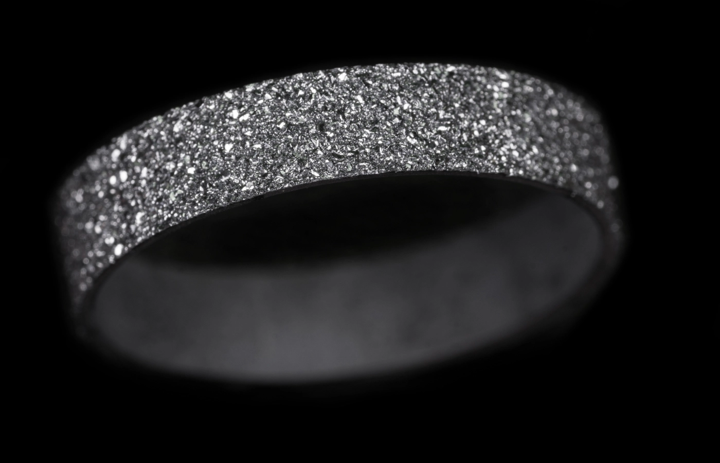 A ring crafted with crystalline osmium, courtesy of the Osmium Institute