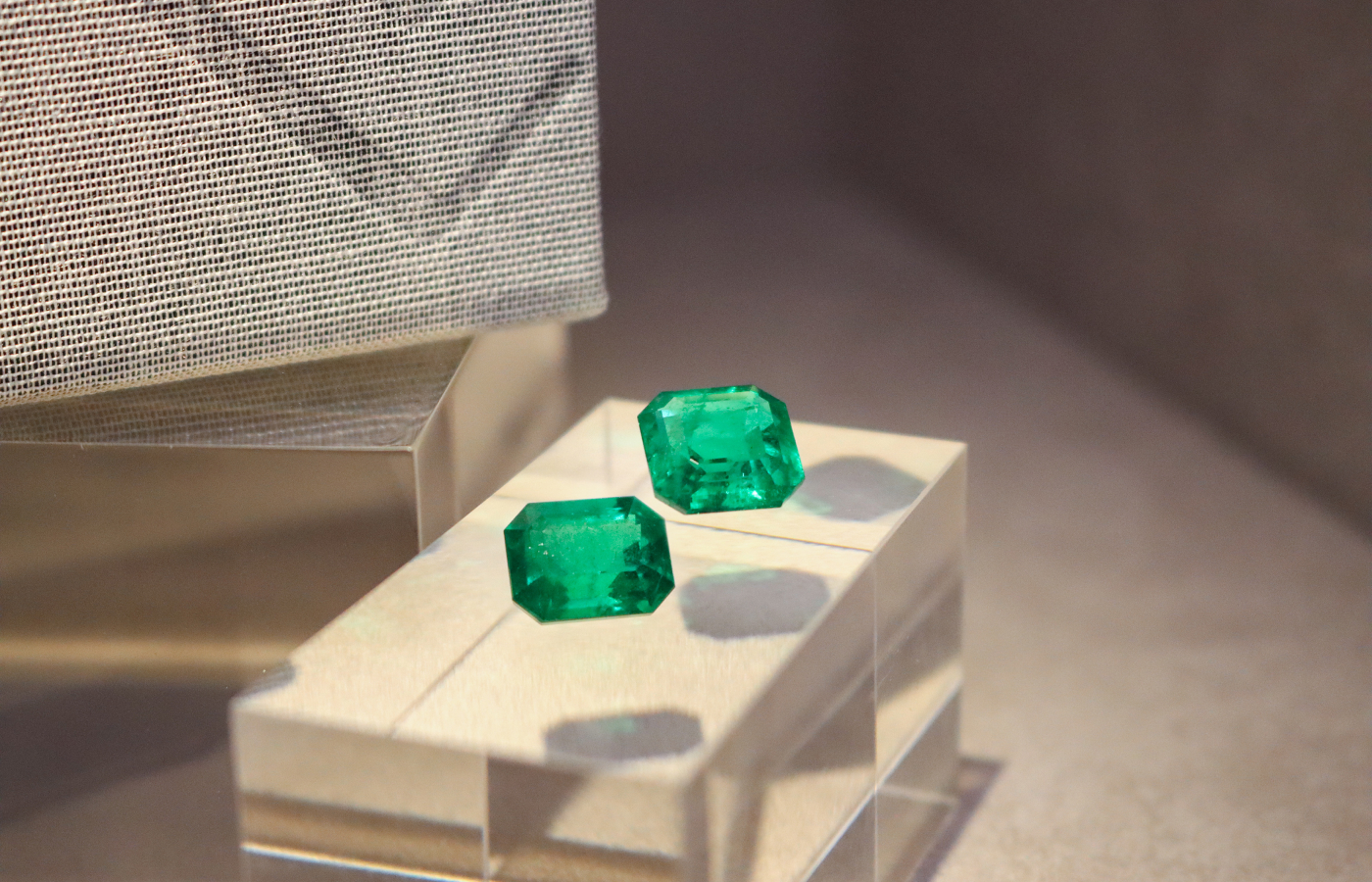 Octagon-shaped emeralds at the MADLY flagship 'Experience Centre' in Singapore