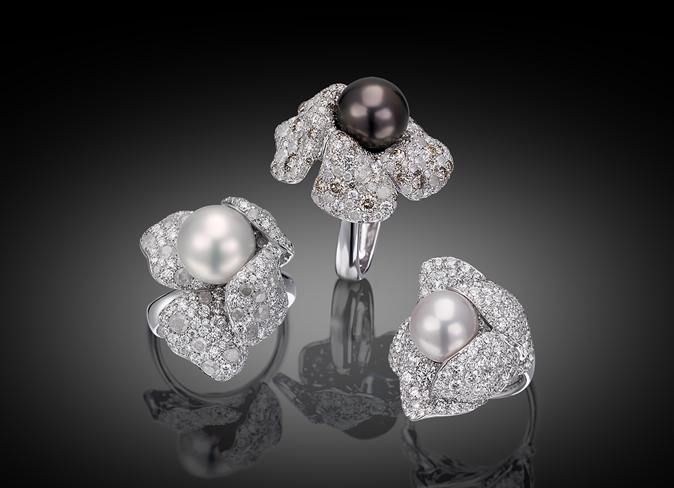 Кольца из коллекции Palmiero "Пойманные жемчужины" (Captured Pearls)