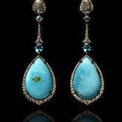 Annoushka One of a Kind 18ct white gold diamonds, mother of pearl and Apatite earrings
