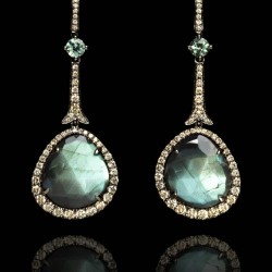 Annoushka One of a Kind 18K white gold, diamonds and Labradorite earrings