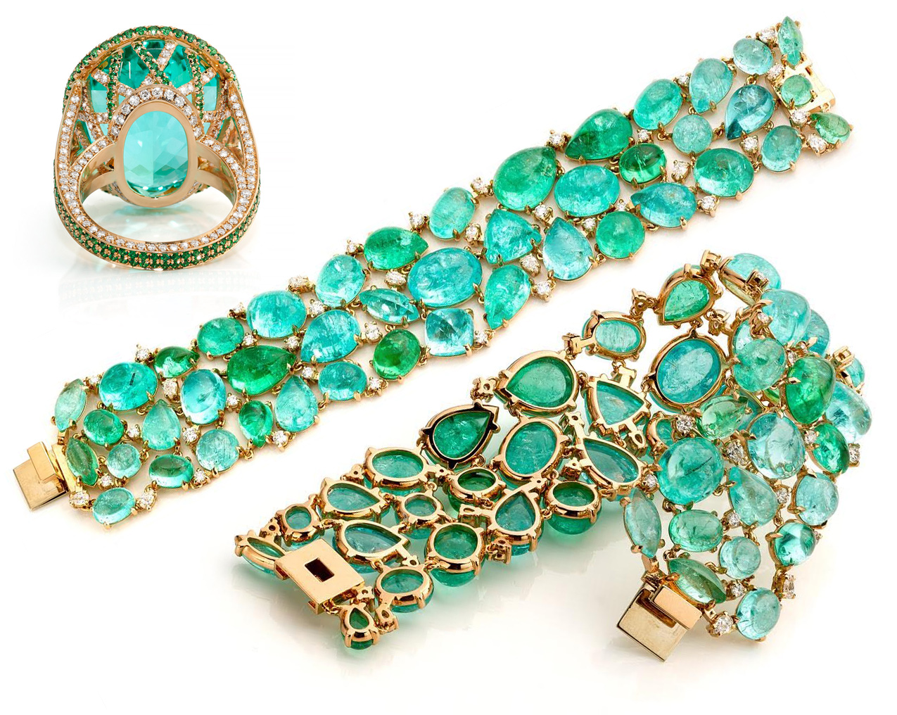 Jochen Leen bracelet with 200 cts of Paraiba tourmalines and diamonds