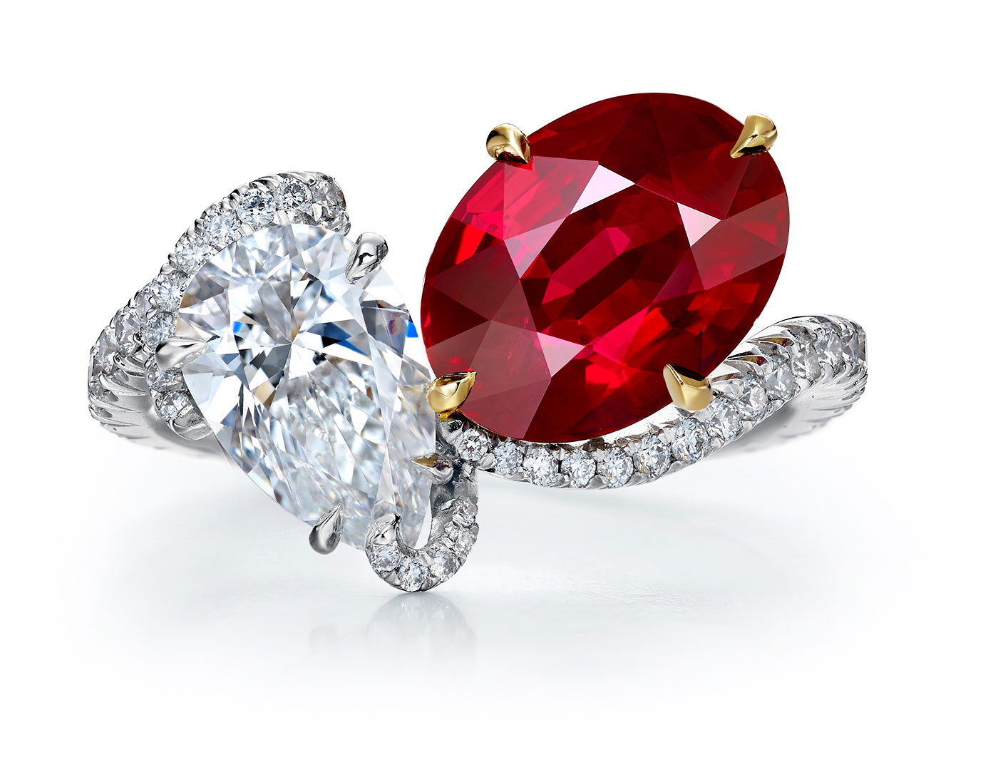 Faidee Burmese Ruby and diamonds ring
