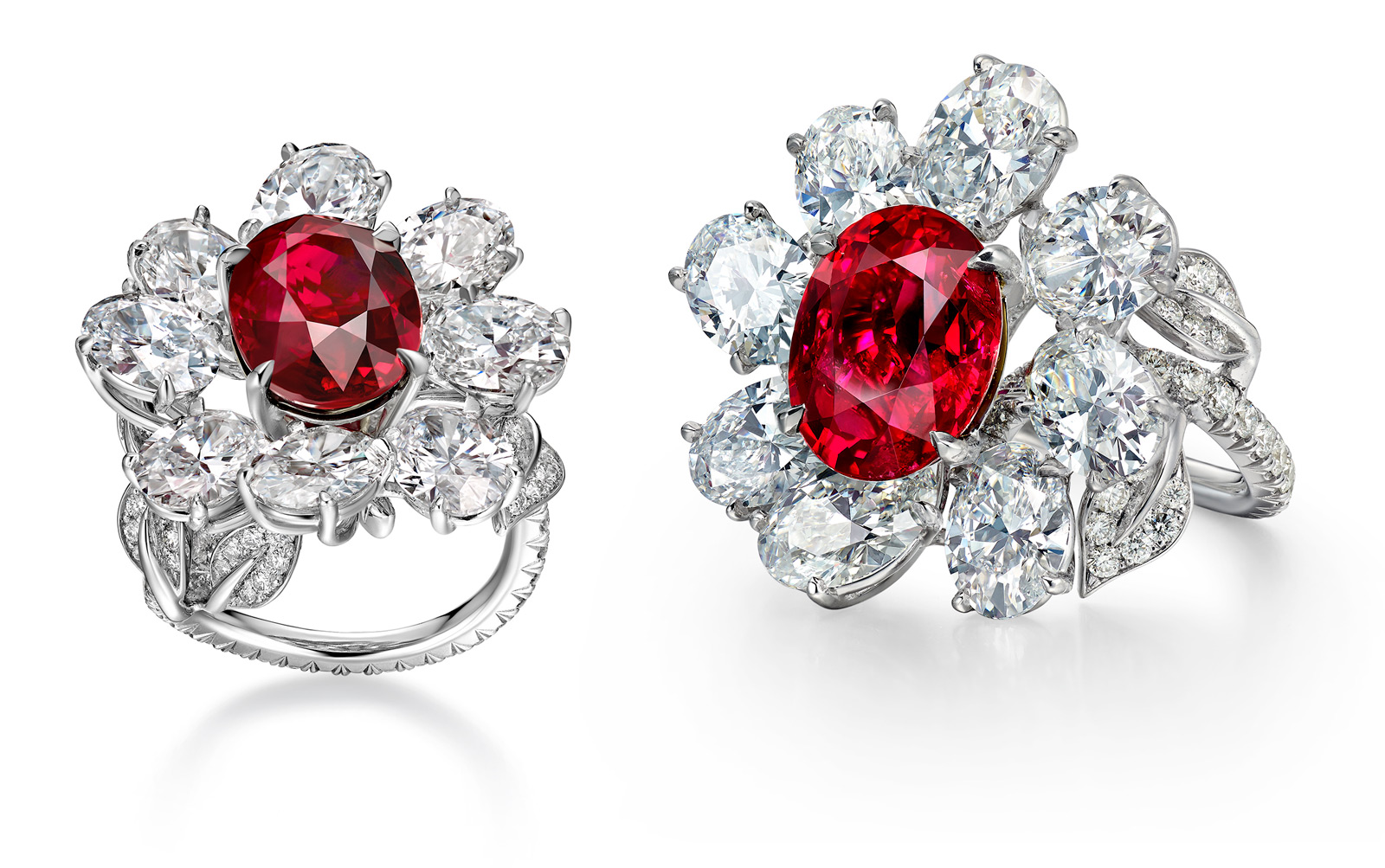 Faidee oval Burmese Ruby and diamonds ring