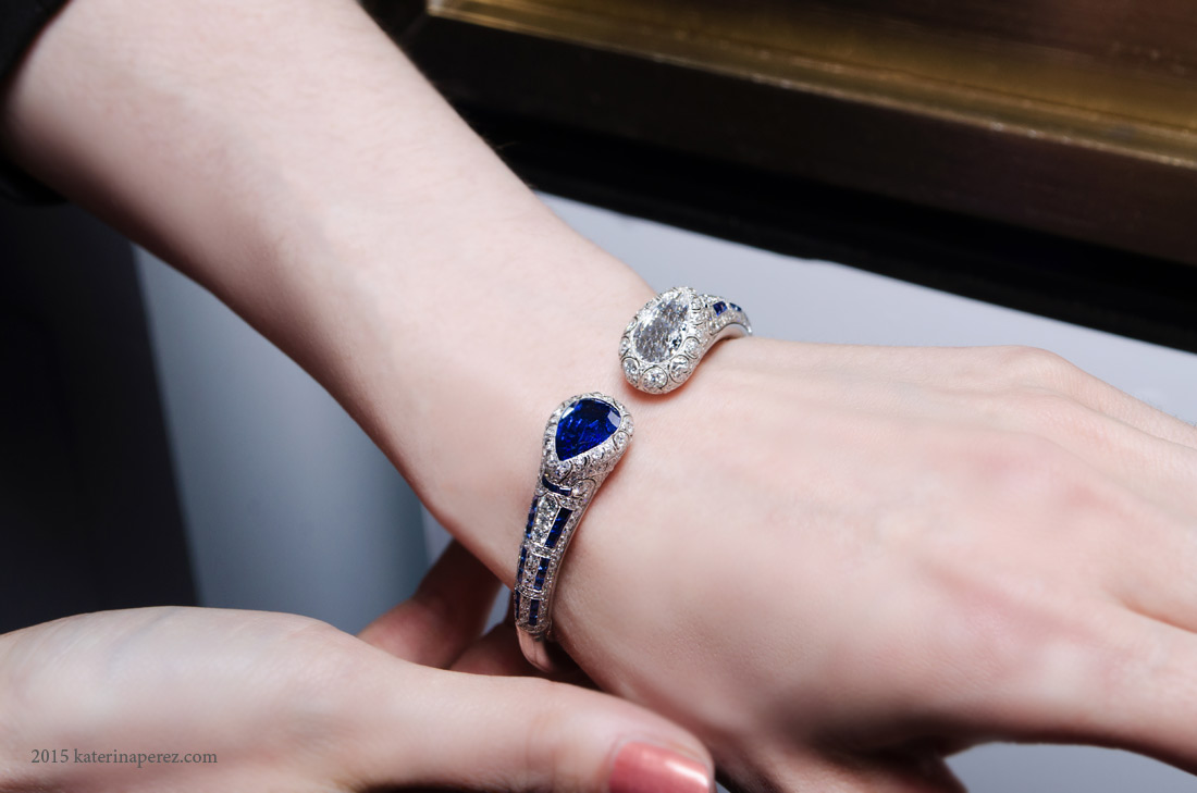 Van Cleef&Arpels bracelet with diamonds and sapphires available at Siegelson