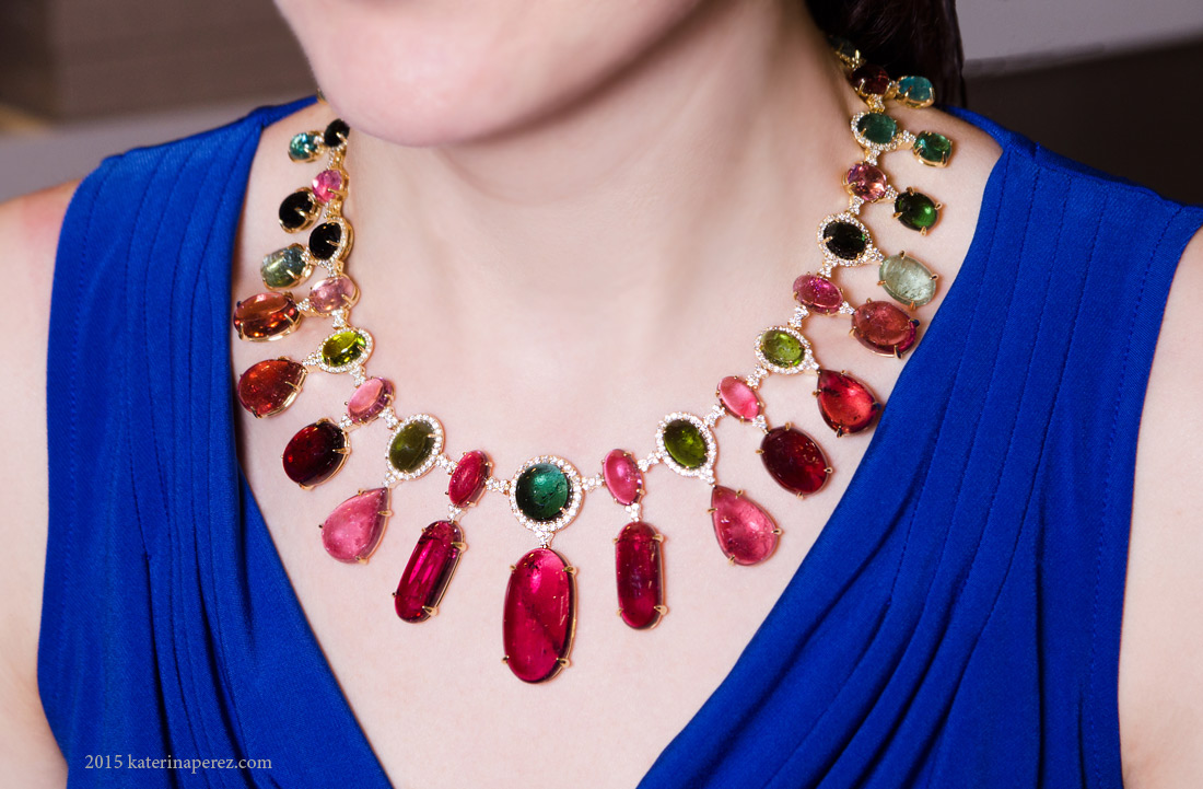 Vianna Colori Monti necklace with 299.5 cts of tourmalines and diamonds