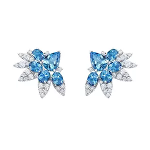 Midnight aquamarine earrings