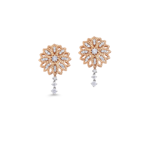 Flower Earrings with Diamonds