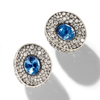 Mirror earrings with sapphires and diamonds