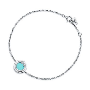 Tiffany T diamond and turquoise circle pendant
