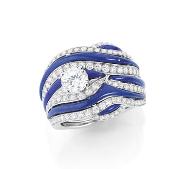 'Ondine' ring with lapis lazuli and diamonds