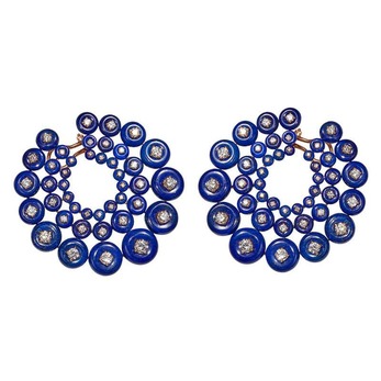 Earrings with lapis lazuli and diamonds