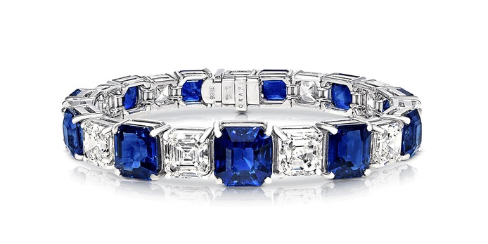 Bracelet with 35.54 cts of sapphires and diamonds