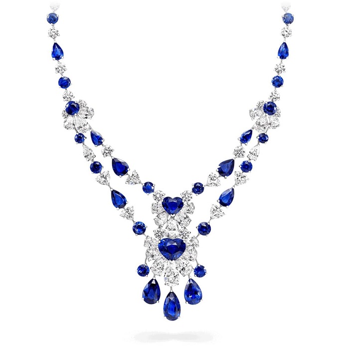 Necklace with 66.60 cts of sapphires and diamonds