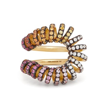 Maia multi-coloured sapphire and diamond ring