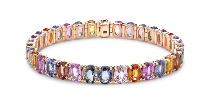 Rainbow Fancy sapphire bracelet