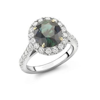 Emma Clarkson Webb 18ct White and Yellow Gold Sapphire Halo Ring