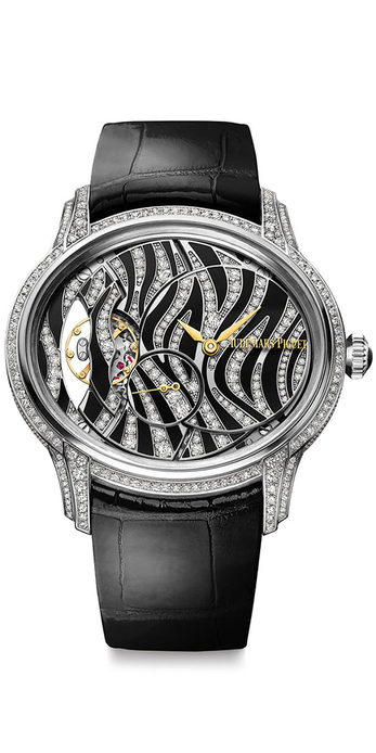 Millenary Zebra watch, set with onyx and diamonds in 18 carat white gold