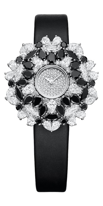 Kaleidoscope high jewellery watch, set with black and white diamonds