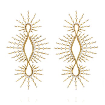 Brilliant Clarity earrings with 7.55 carats of diamonds in 18k yellow gold