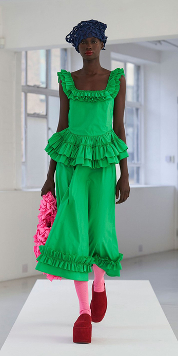 Green ruffled dress from the Spring 2021 Ready-to-Wear collection